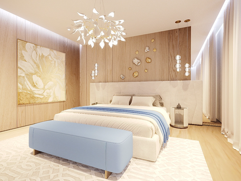 Дизайн интерьера в Москве "Проект мастер-спальни в частном доме"