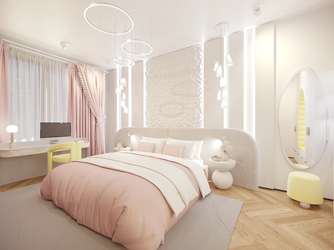 Дизайн интерьера в Москве "Нежная детская в частном доме"