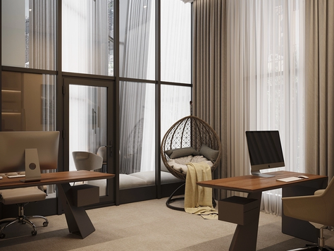 Дизайн интерьера кабинета в Москве "Офис компании "ADC-групп""