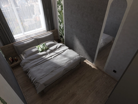 Дизайн интерьера спальни в Москве "Интерьер спальни с камином"