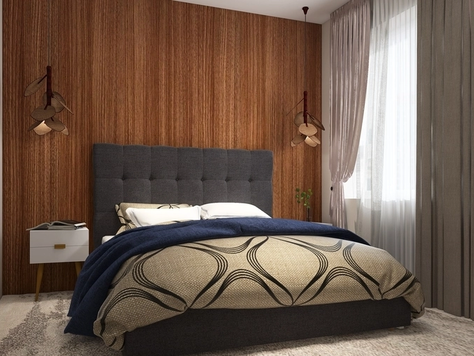 Дизайн интерьера спальни в Москве "Маленьакя спальня с гардеробной"