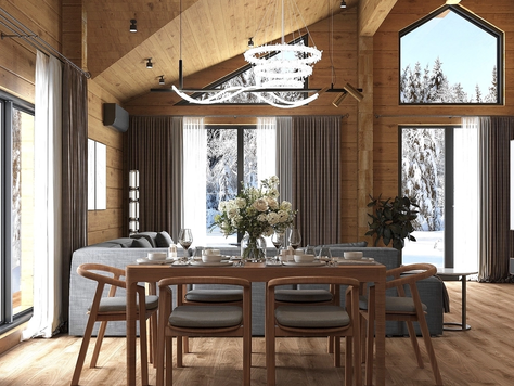 Дизайн интерьера Частного дома в Москве "Дом из бруса в Москве"