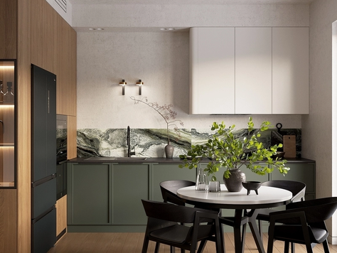 Дизайн интерьера загородного дома в Москве "проект кухни-гостиной "