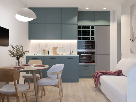 Дизайн интерьера однокомнатной квартиры в Москве "Из однушки в трешку"