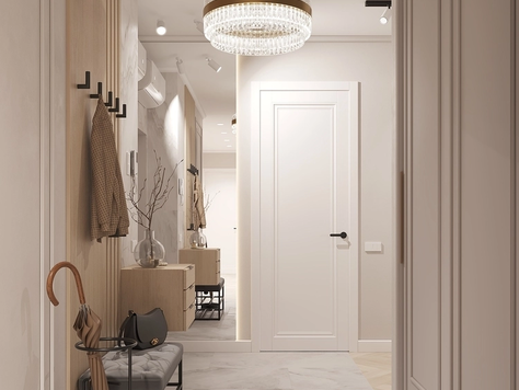 Дизайн интерьера гостиной в Москве "Деликатный серый, гостиная"