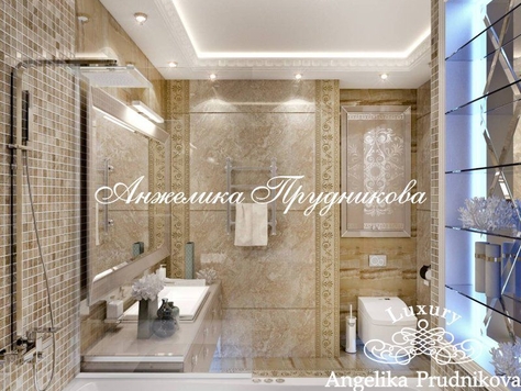 Дизайн интерьера пентхауса в Москве "Дизайн интерьера ванной комнаты от Анжелики Прудниковой "