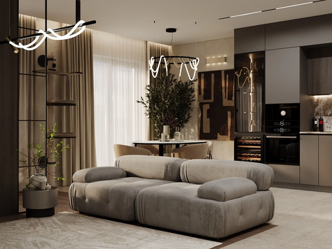 Дизайн интерьера квартир в Москве "Дизайн-проект квартиры 75 м.кв"