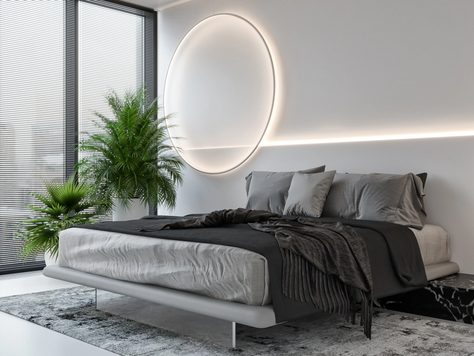 Дизайн интерьера спальни в Москве "Белая спальня."