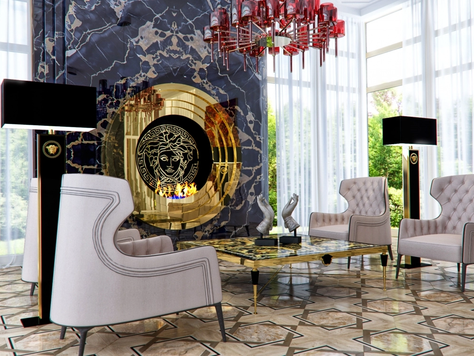 Дизайн интерьера гостиной в Москве "Гостиная в стиле Versace."