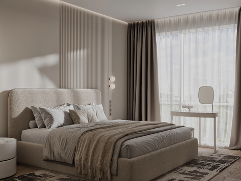 Дизайн интерьера спальни в Москве "Мастер спальня в ЖК Кутузовская Ривьера"