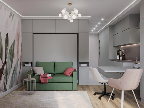 Дизайн интерьера квартиры-студии в Москве "Дизайн интерьера Студии для сдачи в аренду. "