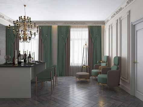 Дизайн интерьера коттеджа в Москве "Современная классика"